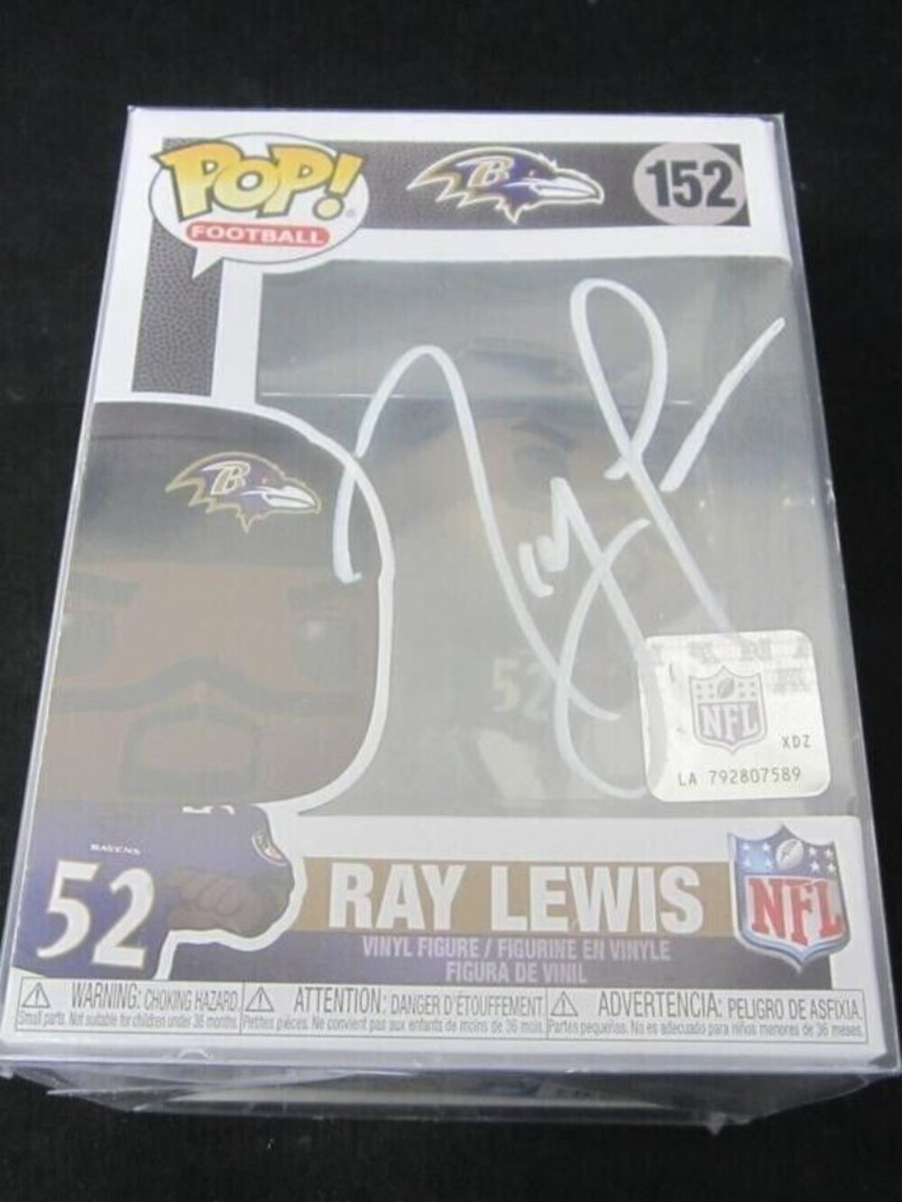 Ray Lewis signed Funko Pop! Vinyl: NFL Baltimore Ravens Ray Lewis #152 w/COA